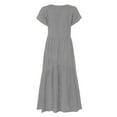 thumbnail image 3 of Cathalem Womens Short Sleeve Casual Party Evening Club Long Maxi Dress(Gray,L), 3 of 6