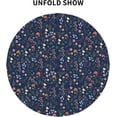 thumbnail image 5 of Spring Floral Tablecloth Round 60 Inches Farmhouse Navy Blue Background Wildflower Round Tablecloth Polyester Washable Table Cover Table Cloth for Kitchen Dining Room Picnic Patio Party, 5 of 6