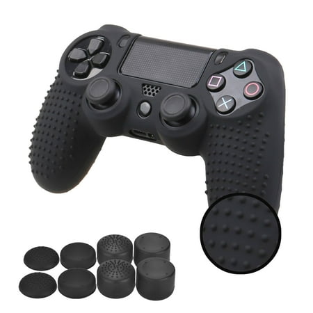 Ps4 Case Cover Shell EEEKit Silicone Cover for PS4, Grip Anti-slip Protector Skin Case, Sweatproof Protect Cover with 4 Pair Thumb Grips For Sony PlayStation 4 PS4/Slim/Pro Controller ()