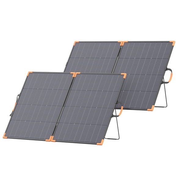MHPOWOS 2 pack 200W Portable Solar Panels Bifacial 20V Foldable IP68 Waterproof for Power Stations Solar Generator Outdoor Camping RsV Off Grid System