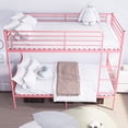 thumbnail image 3 of Jopath Twin over Twin Bunk Bed,Heavy Duty Metal Bed Frame with Ladder and Full-Length Guardrail,Noise Free, Easy Assemble,Able to Split 2 Bed,Pink, 3 of 5