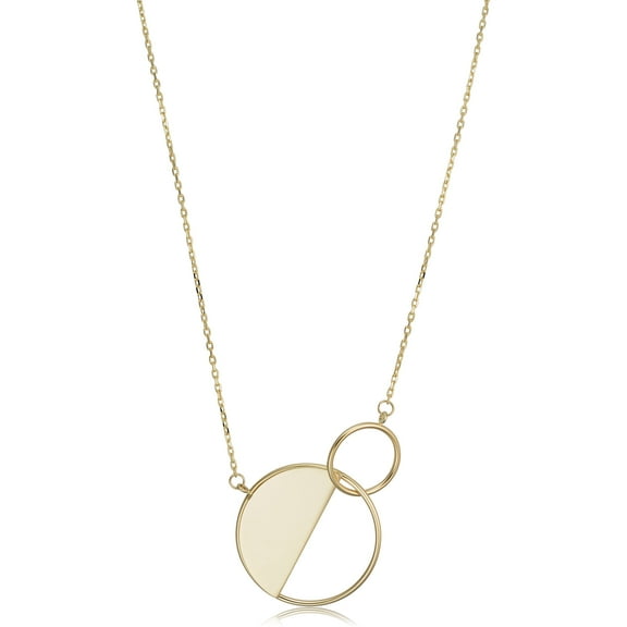 KoolJewelry 14k Yellow Gold Interlocking Circles Necklace (18 inch)