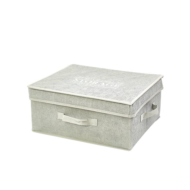 Contenedores de almacenamiento de tela plegables con tapas, cajas de almacenamiento con asas de transporte y cartón pesado de estudio, para juguetes, zapatos, libros, ropa, guardería JAMW Sencillez