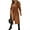 Light brown, variant on Autumn Winter Womens Classic Coat Lapel Collar Open Front Belted Long Jacket