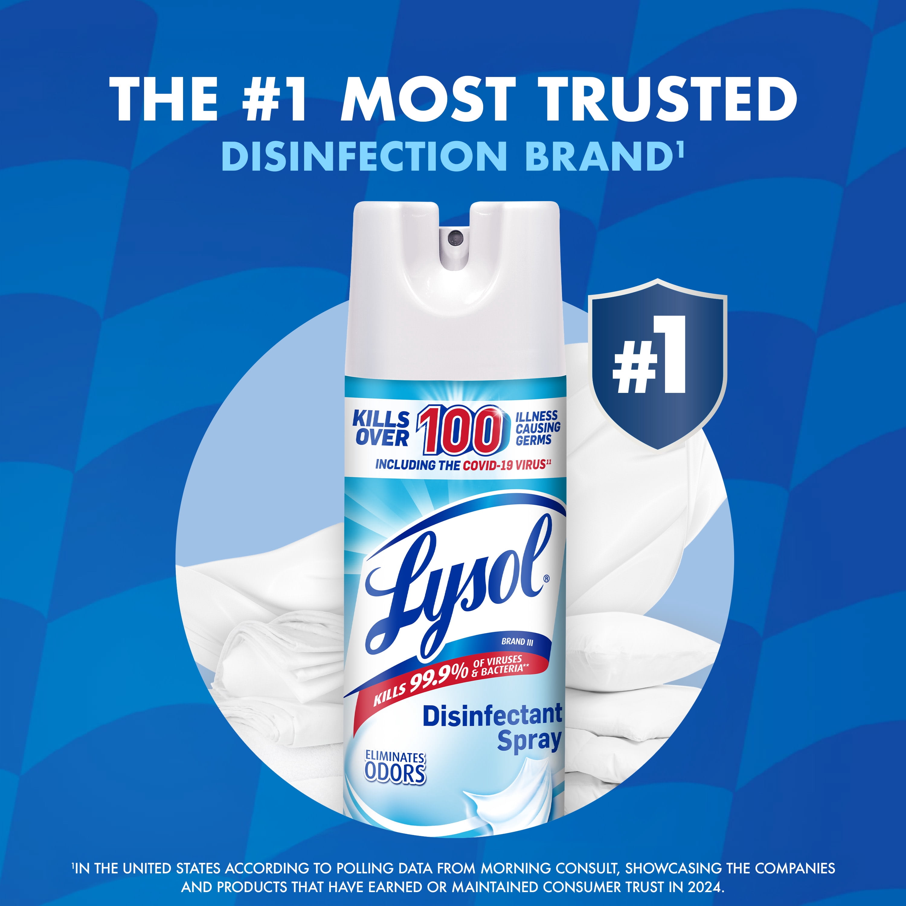 Lysol Disinfectant Spray, Sanitizing and Antibacterial Spray, Deodorizer, Crisp Linen, 12.5 oz