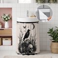 thumbnail image 4 of Halloween Cabinet Curtains 28"W x 35L, Horrow Spooky Skulls Bats Crow Botanical Rustic Under Sink Skirt for Bathroom Vanity Kitchen Self Adhesive, Dust-Proof Privacy Curtain for Closet Shelves, 4 of 9