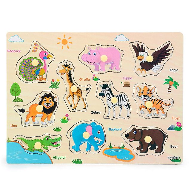 Juguete para niños con desarrollo de tablero de animales con número de Animal azul
