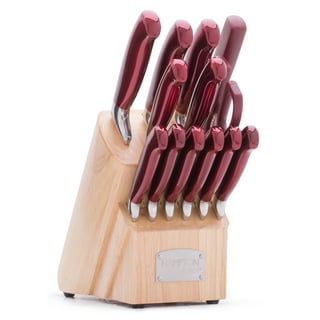 Hampton Forge Epicure 17-Piece Stainless Steel Knife Set with Storage Block  in Black HMC01B010B - The Home Depot