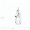 thumbnail image 2 of Sterling Silver Polished Footprint Cz Charm Made In India qc8547, 2 of 2