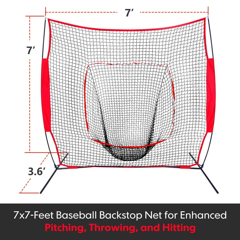 ZenSports 7'x7' Baseball Softball Practice Net, Pitching Throwing