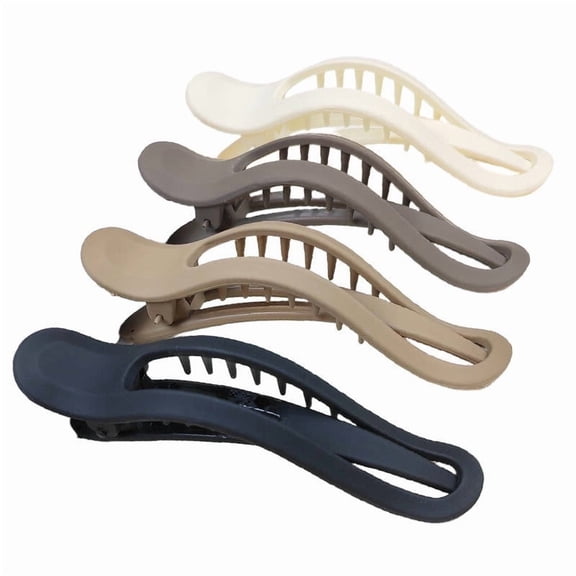 TUWAFE 4 Pcs Large Alligator Hair Clips, Horizontal Duckbill Clips for Thin Hair, Secure Grip Sectioning Claws for Styling, Multicolor