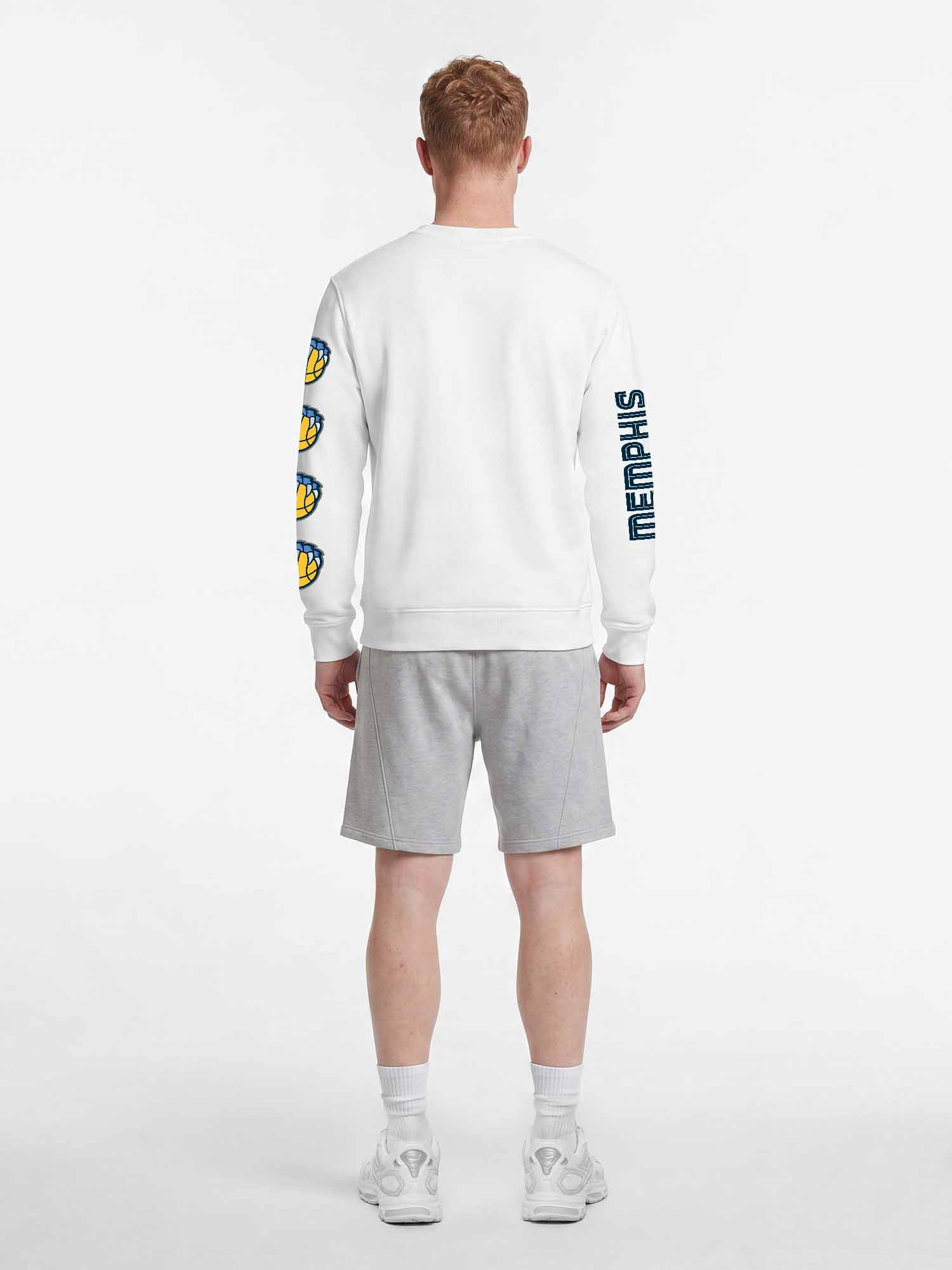 Memphis Grizzlies Reebok Mens White Crew Sweatshirt