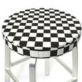thumbnail image 3 of Kll Black And White Checkerboard Round Bar Chair Cushion Cover 14 Inch,Bar Stool Protector With Elastic, Soft Washable, 3 of 7