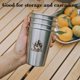thumbnail image 2 of Taza para acampar al aire libre, de acero inoxidable 304, para cerveza, de una sola capa, portátil, con boca, de 350 ml, para café, té, agua de camping, de acero inoxidable, 2 of 6
