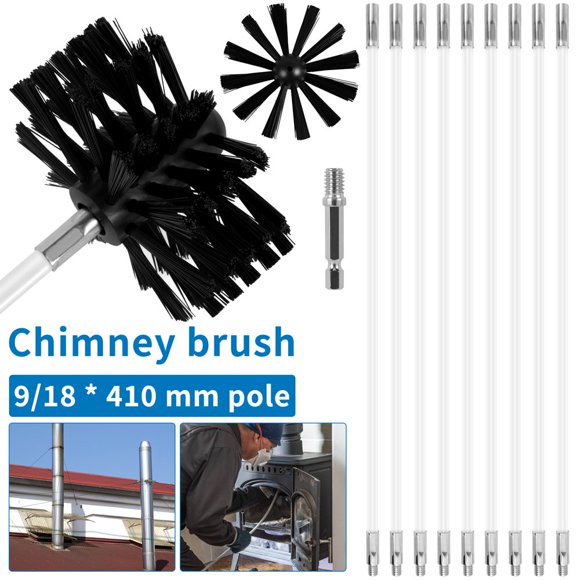 Chimney Cleaning Brush Extendable Flexible Dryer Vent Cleaner Soft Bristle Effective Air Duct Cleaning Tool Style 02