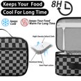 thumbnail image 4 of Gray and Black Checkered Pattern Insulated Lunch Bag Teens,Bento School Lunch Bag for Teens for Work,Picnic or Travel 10.6x7.7x4.3 Inches,12 Can Capacity, 4 of 6