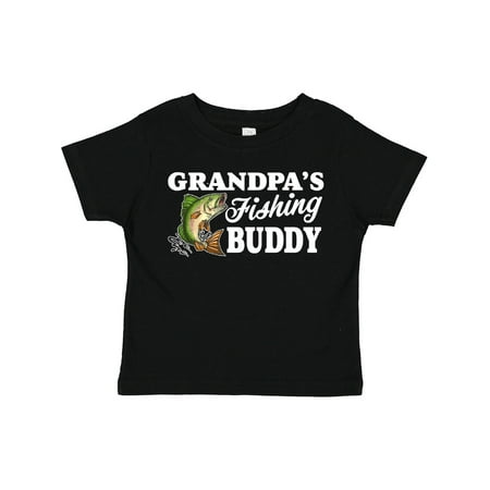 

Inktastic Grandpa s Fishing Buddy with White Text Boys Toddler T-Shirt