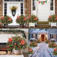 thumbnail image 7 of Waipfaru 2pack Outdoor Artificial Christmas Urn Filler,24inch Pre-lit Xmas Pine Trees with Cones,Berries,Tripod Stake and 70 LED Lights,Outdoor Holiday Home Decor, 7 of 7