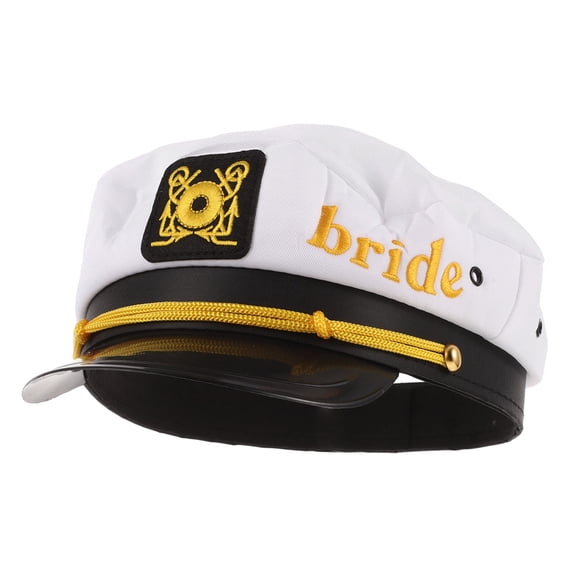 FELTECHELECTR Bachelorette Party Bridal Captain's Hat 9.8x7.1x3.1in Textile Material Chic For Wedding 1Pcs