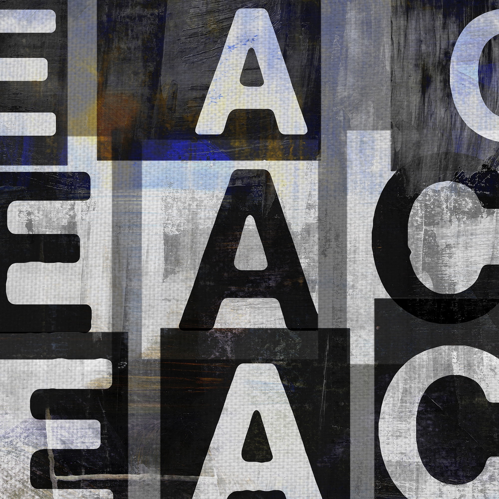 Masterpiece Art Gallery Peace Abstract Sign by Sven Pfrommer Canvas Art Print 24" x 24"