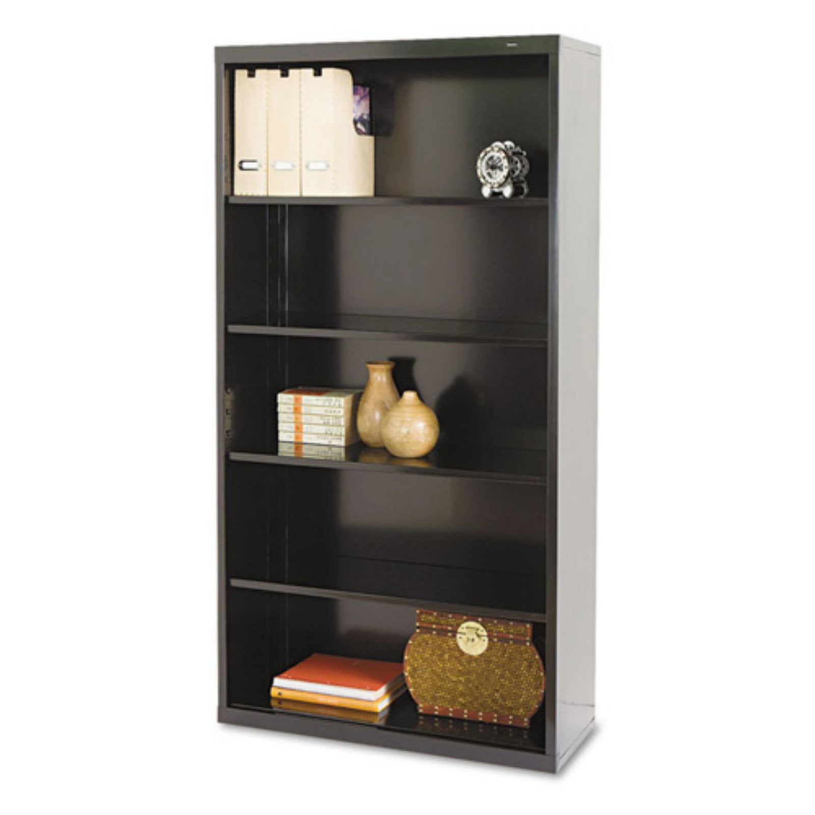TENNSCO Metal Bookcase Three-Shelf 34-1/2w x 13-1/2d x 40h Putty B42PY 