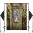 thumbnail image 2 of ABPHOTO Polyester 5x7ft Ancient Wood Door Photography Background Dead tree Giraffe Pattern Backdrop Studio Background Props Wall, 2 of 5