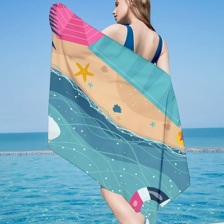 

Placemats Microfiber Beach Towel Super Lightweight Colorful Bath Towel Sandproof Beach Blanket Multi-Purpose Towel For Travel Swimming Pool 30X60 Inch
