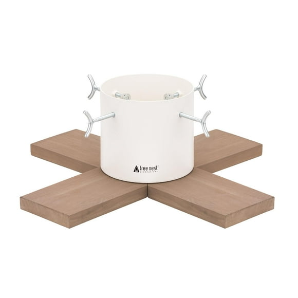 Tree Nest Christmas Tree Stand Base Modern Tree for 6ft Real Tree Small Tree Tabletop Holder Xmas Tree Decoration Hip (White)