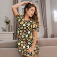 thumbnail image 3 of Fotbe Fruits Bata de Dormir para Mujer con Estampado, Camisón de Algodón de Manga Corta, Ropa de Dormir Casual, 3 of 6