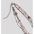 thumbnail image 3 of Premier Designs Thin Multi Strand Copper Tone Chain Pink Faux Pearl Beaded Choker Collar Necklace Adjustable 16-20", 3 of 4