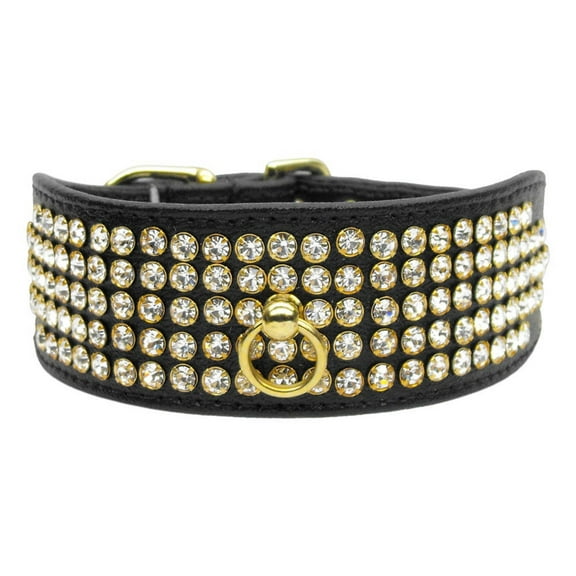 Dog, Puppy Pet Collar, "Five Row Clear Crystal"