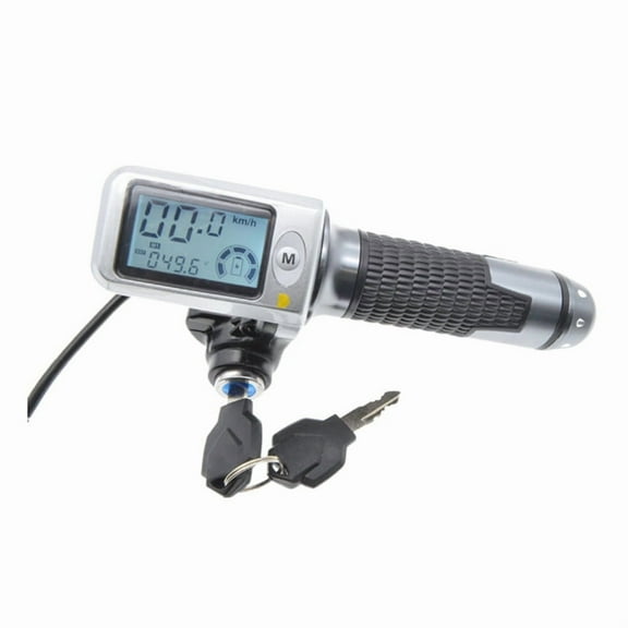 1 Pair Electric Bicycle Throttle Grip with LCD Display 36-60V Speed Control Throttle for E-Bike Scooter Accelerator,1pair x Bicycle handlebar with display