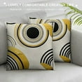 thumbnail image 3 of Wuche Pillow Covers Yellow Abstract Patterns Mid Century Modern Simple Black Stripe and Gold Throw Pillows Decorative Home Decor Couch Sofa Bedroom Outdoor Multiple specifications, 3 of 5