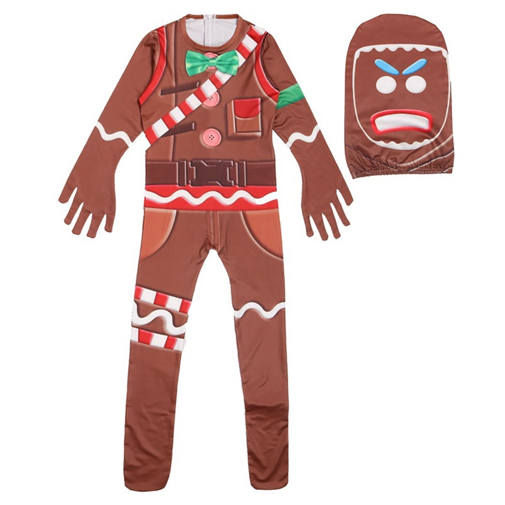 Gingerbread Men Jumpsuit Costume Halloween Cosplay Costume With