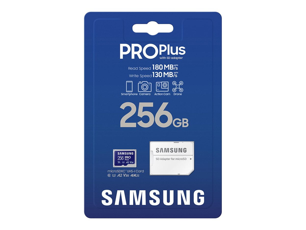 Samsung PRO Plus 256 GB Class 10/UHS-I (U3) V30 microSDXC, 1