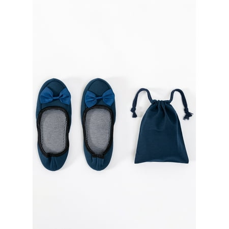 

Travel Aviation Portable Folding Shoes Indoor Silent Soft Sole Cotton Slippers with Storage Carrying Shoes