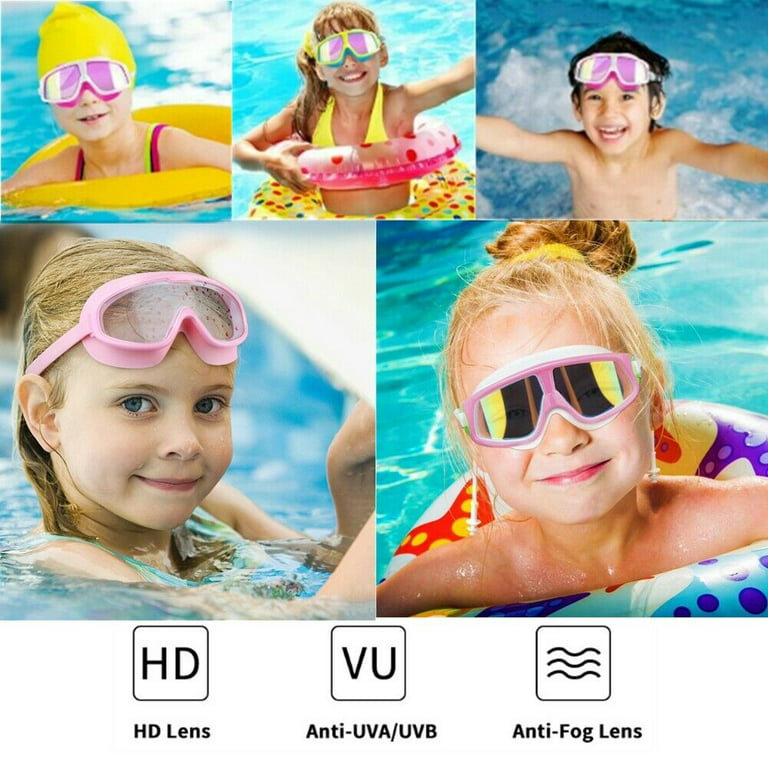 Kids Swimming Goggles,2 Pack Swim Goggles Children For Boys Girls With  Anti-fog, Waterproof Clear Lens For 3,4,5,6,7,8,9,10,11,12,13,14 Years Old  Kids