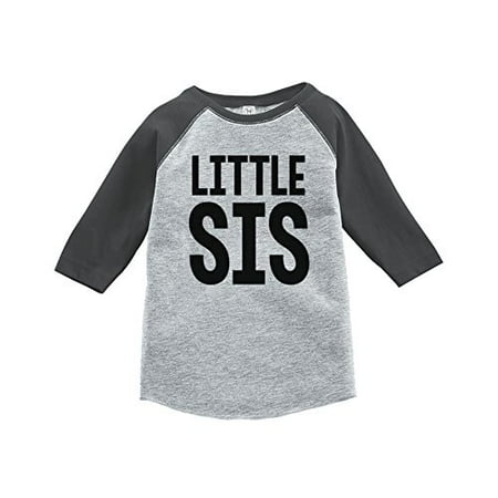 

7 ate 9 Apparel Girl s Little Sister Grey Baseball Tee