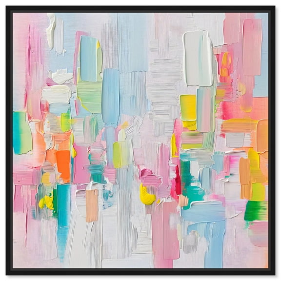 Color Symphony II Canvas Spring Abstracts by Art Remedy, Black Frame, 12" x 12"