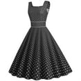 thumbnail image 4 of UPPADA Women's Classic Tea Dress Short Sleeve Swing Cocktail Party Dresses 1950s Retro Vintage Polka Dot 1950s Rockabilly Prom Midi Dress, 4 of 7