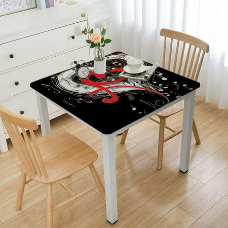 

Facannap Musical Note with Heart Music Notes Square Tablecloth Great for Home Kitchen Parties Holiday Dinner 100% Polyester Fiber 36*36