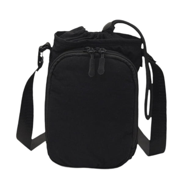 Bolsa organizadora tipo bandolera para botellas de agua con correa para senderismo y viajes.