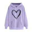thumbnail image 4 of Blmnix Early Fall Cute Hoodie Business Work Love Heart Tops Hooded Long Sleeve Hoodie Tops, 4 of 5