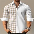 thumbnail image 1 of Camisa de manga larga con solapa informal sencilla y de lujo para hombre, ropa de diseñador con botones y cuello alto degradado, informal y transpirable, 2024, 1 of 6