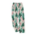 thumbnail image 5 of Flannel Christmas Pajama Pants for Women Elastic Waist Fuzzy Soft Pjs Bottom Loose Wide Leg Plush Lounge Pants Sleepwear, 5 of 7
