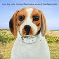 thumbnail image 3 of CHAO Collar de perro con púas ajustable, cuero de PU, 4 filas, collares para mascotas con tachuelas, anillo para cachorros de perros pequeños, medianos y grandes (66 * 7,5 cm-blanco), 3 of 5
