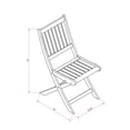 thumbnail image 3 of Pemberly Row Folding Patio Table & 2 Folding Outdoor Chair in Natural Oil Finish, 3 of 6