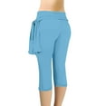 thumbnail image 4 of BLVB Capri Leggings for Women Fold over Gym Yoga Pants Stretch Casual Capris High Waisted Summer Outfits, 4 of 4