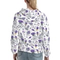 thumbnail image 7 of Fotbe Lavender Bicycle Pattern Womens Long Sleeve Hoodie, Pullover Hooded Sweatshirt, Kangaroo Pocket Hoodie with Eye-catching Drawstrings-, 7 of 7