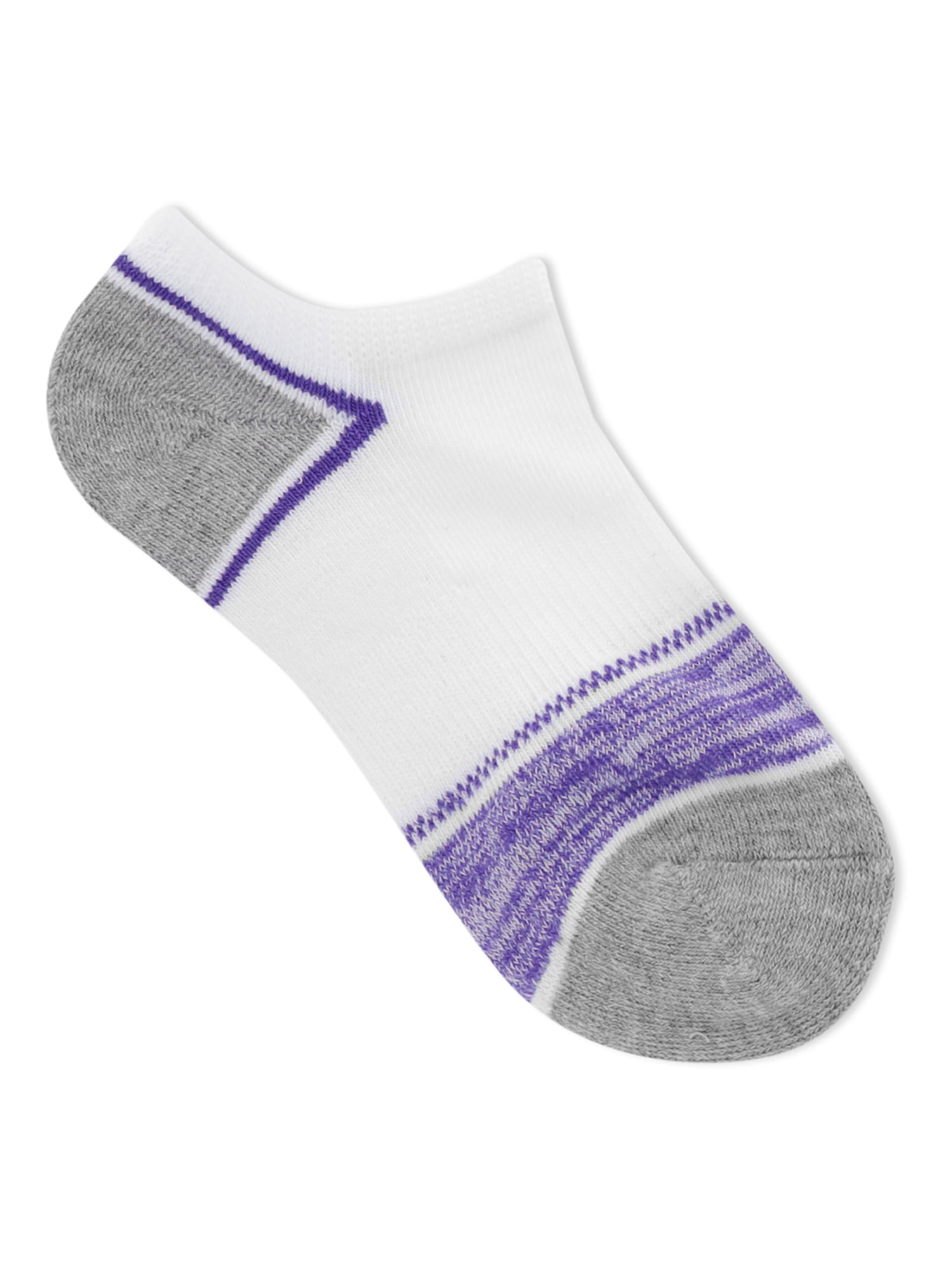 Athletic Works No Show & Liner Moisture Wicking Durable Stretchy Solid Ribbed Socks (Little Girls or Big Girls) 10 Pack